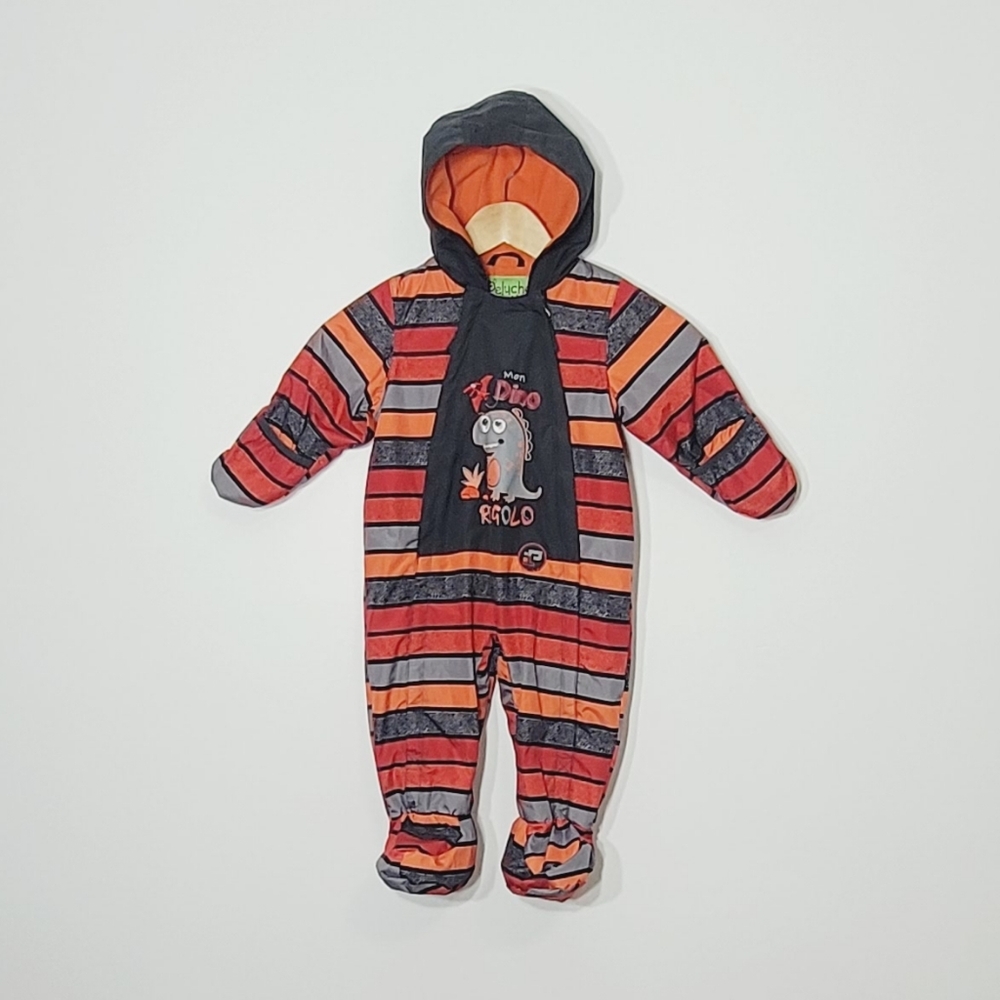 Peluche & Tartine Baby Toddler Boy Orange 1pc Winter Snowsuit Feet Finger Covers